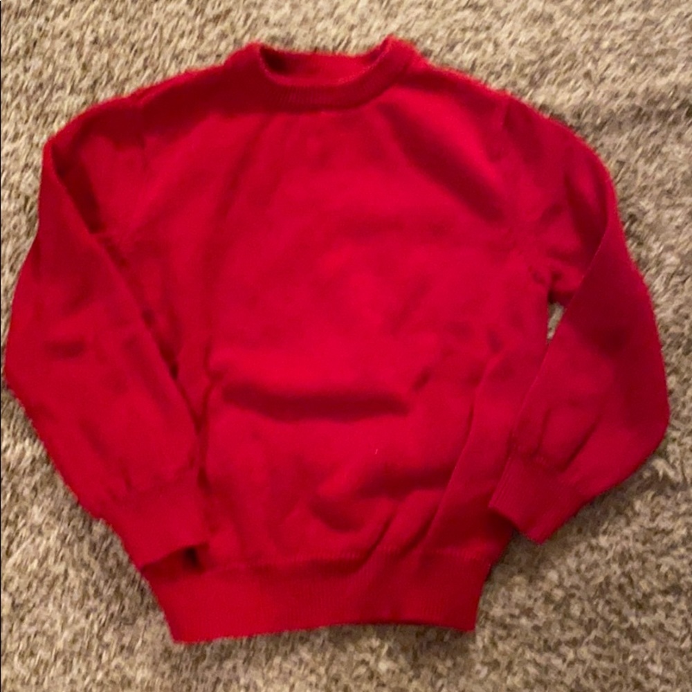 🏠Boys red crew neck sweater Size XS 4/5